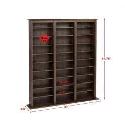 Espresso Media Storage by Prepac -ZIRUWU || Prepac Shop espresso prepac media storage emb 1200 k 4f 1000