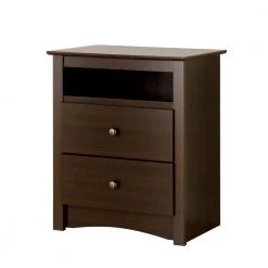 Fremont 2-Drawer Espresso Nightstand by Prepac