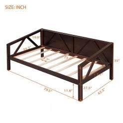 Brown Twin size Daybed, Wood Slat Support by ZIRUWU -ZIRUWU || Prepac Shop espresso ziruwu daybeds zt zqp10db 4f 1000