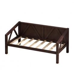 Brown Twin size Daybed, Wood Slat Support by ZIRUWU