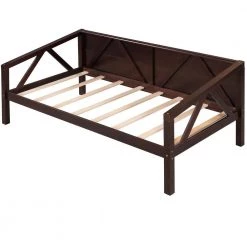 Brown Twin size Daybed, Wood Slat Support by ZIRUWU -ZIRUWU || Prepac Shop espresso ziruwu daybeds zt zqp10db fa 1000