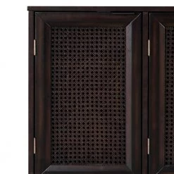 Espresso Large Storage Space Sideboard with Artificial Rattan Door by ZIRUWU -ZIRUWU || Prepac Shop espresso ziruwu sideboards buffet tables zt zqp4bza 1f 1000