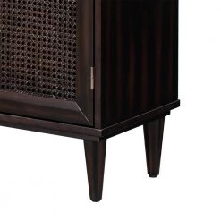 Espresso Large Storage Space Sideboard with Artificial Rattan Door by ZIRUWU -ZIRUWU || Prepac Shop espresso ziruwu sideboards buffet tables zt zqp4bza 44 1000