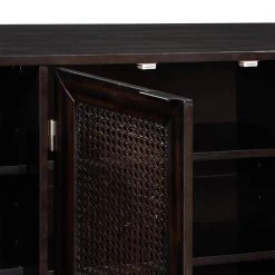 Espresso Large Storage Space Sideboard with Artificial Rattan Door by ZIRUWU -ZIRUWU || Prepac Shop espresso ziruwu sideboards buffet tables zt zqp4bza 4f 1000