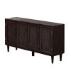 Espresso Large Storage Space Sideboard with Artificial Rattan Door by ZIRUWU