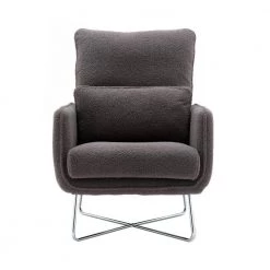 Grey Altay Velvet Leisure Accent Chair by ZIRUWU -ZIRUWU || Prepac Shop gray ziruwu accent chairs zt zqp2ac 4f 1000