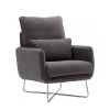 Grey Altay Velvet Leisure Accent Chair by ZIRUWU