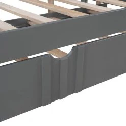 Gray Full Size Daybed Wood Bed with Twin Size Trundle by ZIRUWU -ZIRUWU || Prepac Shop gray ziruwu daybeds zt zqp2db 1d 1000