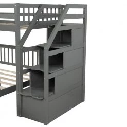 Twin over Full Loft Bed in Gray by ZIRUWU -ZIRUWU || Prepac Shop gray ziruwu loft beds zzq wqy06a fa 1000