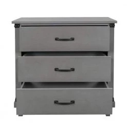 Gray Modern Bedroom Nightstand with 3 Drawers Storage by ZIRUWU