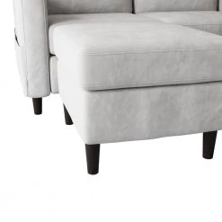 27.5in. W Sectional Sofa 2-Piece L-Shape Linen 3-Seater Couch in Gray with Movable Ottoman for Small Space by ZIRUWU -ZIRUWU || Prepac Shop gray ziruwu sectional sofas zt zqp3sfa 44 1000