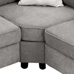 100 in W 3-Piece L Shaped Polyester Sectional Sofa Couch with 3 Pillows Included in Gray by ZIRUWU 12 100 in W 3-Piece L Shaped Polyester Sectional Sofa Couch with 3 Pillows Included in Gray by ZIRUWU -ZIRUWU || Prepac Shop gray ziruwu sectional sofas zt zqp7sfa 1f 1000