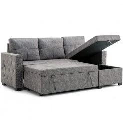84in. Width Gray 100% Polyester Full Size Sofa Bed by ZIRUWU -ZIRUWU || Prepac Shop gray ziruwu sofa beds zqp gt817a2 76 1000