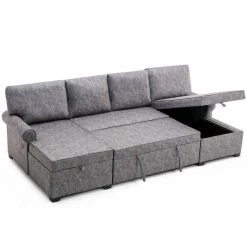 103.5in. Width Gray 100% polyester Full Size Sofa Bed by ZIRUWU -ZIRUWU || Prepac Shop gray ziruwu sofa beds zqp gt817a3 fa 1000