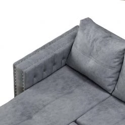 90.5 in. W Gray Reversible Polyester Full SizeSofa Bed With Storage by ZIRUWU -ZIRUWU || Prepac Shop gray ziruwu sofa beds zzq wqy76a fa 1000