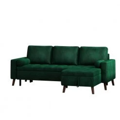 88" Reversible Sleeper Sofa Bed in Green by ZIRUWU