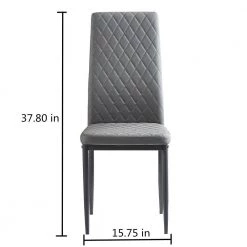 Light Gray Modern Minimalist Dining Chair Fireproof Leather Sprayed Metal Pipe (Set of 4) by ZIRUWU -ZIRUWU || Prepac Shop light gray ziruwu dining chairs zt zqp1dc fa 1000