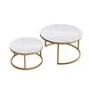 31.5in. Golden Metal Frame with Marble Color Top Coffee Table by ZIRUWU