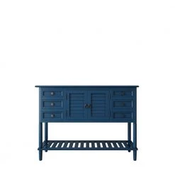 45.28 in. Navy Blue Standard Rectangle Wood Console Table by ZIRUWU