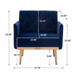Arm Chair Accent Chair, leisure single sofa with Rose Golden feet by ZIRUWU -ZIRUWU || Prepac Shop navy ziruwu accent chairs zt zqpac2b 76 1000