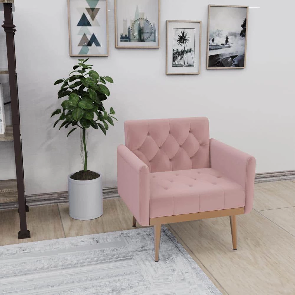 Arm Chair Accent Chair, leisure single sofa with Rose Golden feet by ZIRUWU 2 Arm Chair Accent Chair, leisure single sofa with Rose Golden feet by ZIRUWU - Image 2