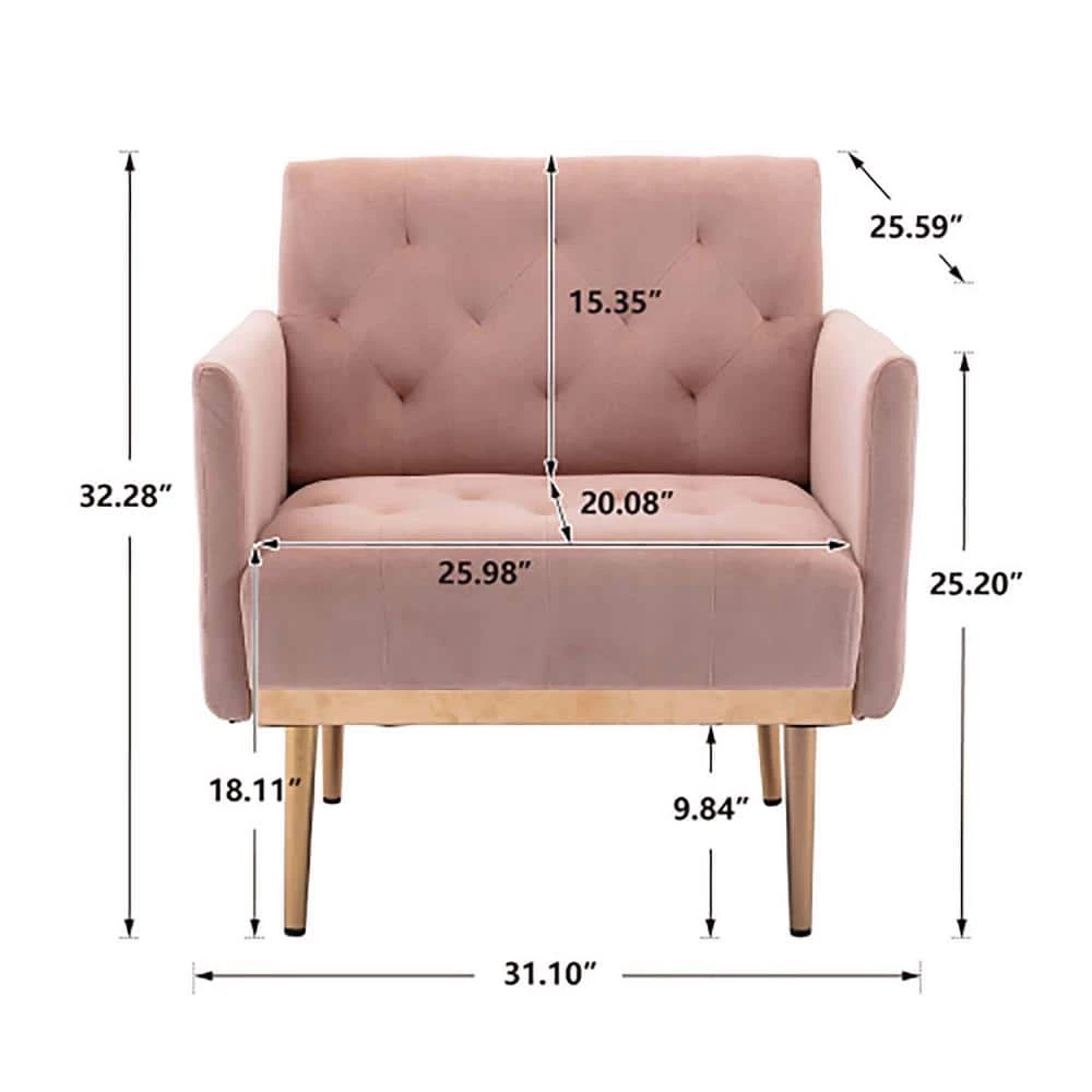 Arm Chair Accent Chair, leisure single sofa with Rose Golden feet by ZIRUWU 7 Arm Chair Accent Chair, leisure single sofa with Rose Golden feet by ZIRUWU - Image 7