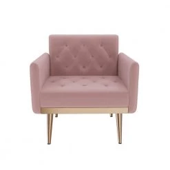 Pink Accent Chair with Rose Golden feet by ZIRUWU