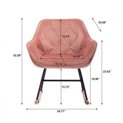 Living room Comfortable rocking chair accent chair by ZIRUWU -ZIRUWU || Prepac Shop pink ziruwu rockers gliders ottomans zt zqp3yy 44 1000