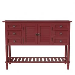45.28 in. W Red Standard Rectangle Wood Console Table by ZIRUWU