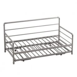 75'' Silver Trundle Daybed by ZIRUWU