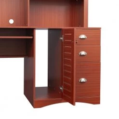 59.06 in. W Teak Home Office Computer Desk with Hutch by ZIRUWU -ZIRUWU || Prepac Shop teak ziruwu computer desks zt zqp8cd fa 1000