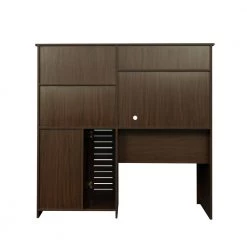 59.06 in. W Walnut Home Office Computer Desk with Hutch by ZIRUWU -ZIRUWU || Prepac Shop walnut ziruwu computer desks zt zqp9cd 1f 1000