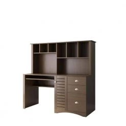 59.06 in. W Walnut Home Office Computer Desk with Hutch by ZIRUWU -ZIRUWU || Prepac Shop walnut ziruwu computer desks zt zqp9cd 4f 1000