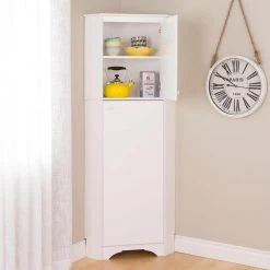 Elite Tall White laminate Storage Cabinet by Prepac -ZIRUWU || Prepac Shop white laminate prepac accent cabinets wscc 0605 1 1d 1000