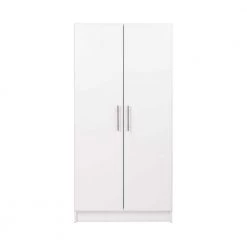 Elite White Wardrobe Cabinet with Storage 32 in W. x 65 in H. x 21 in D. by Prepac