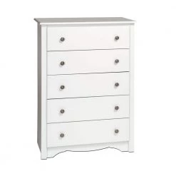Monterey 5-Drawer White Chest of Drawers by Prepac