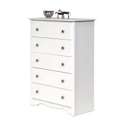 Monterey 5-Drawer White Chest of Drawers by Prepac -ZIRUWU || Prepac Shop white prepac chest of drawers wdc 3345 k 77 1000
