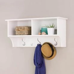 36 in. Wall-Mounted Coat Rack in White by Prepac