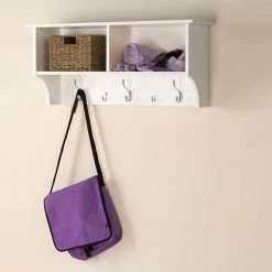 36 in. Wall-Mounted Coat Rack in White by Prepac -ZIRUWU || Prepac Shop white prepac coat racks wec 3616 c3 1000