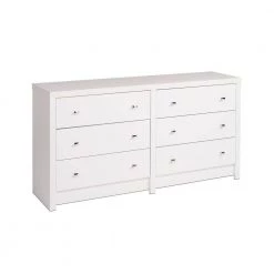 Calla 6-Drawer White Dresser by Prepac