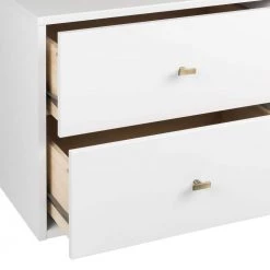 Milo 4-Drawer White Floating Dresser 17.25 in. H x 42.25 in. W x 16 in. D by Prepac -ZIRUWU || Prepac Shop white prepac dressers wdbw 1412 1 44 1000