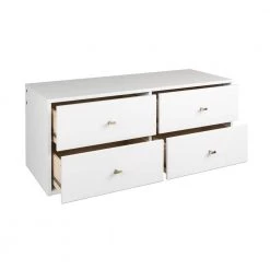 Milo 4-Drawer White Floating Dresser 17.25 in. H x 42.25 in. W x 16 in. D by Prepac -ZIRUWU || Prepac Shop white prepac dressers wdbw 1412 1 77 1000
