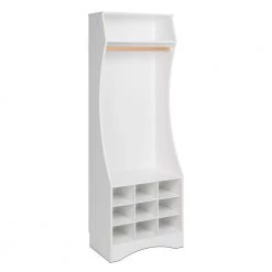 White Compact Wardrobe with Shoe Storage by Prepac