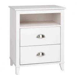 Yaletown 2-Drawer White Nightstand by Prepac