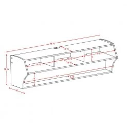 Altus 58 in. White Composite Floating Entertainment Center Fits TVs Up to 60 in. with Wall Mount Feature by Prepac -ZIRUWU || Prepac Shop white prepac tv stands wcaw 0208 1 1f 1000