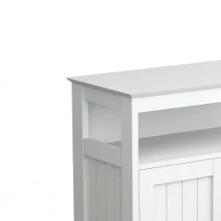 Bathroom standing storage with double shutter doors cabinet-White by ZIRUWU -ZIRUWU || Prepac Shop white ziruwu accent cabinets zt zqp1stb 4f 1000