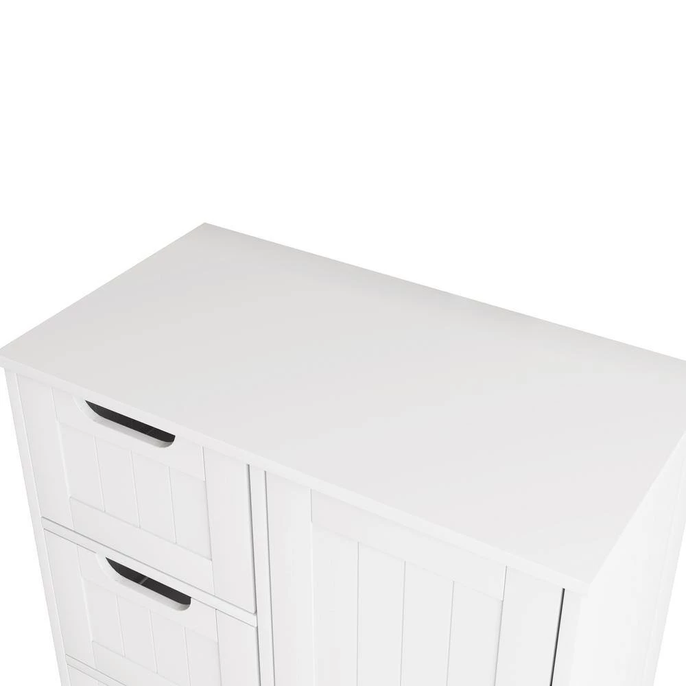White Wood Cabinet with Adjustable Shelf and Drawers by ZIRUWU 6 White Wood Cabinet with Adjustable Shelf and Drawers by ZIRUWU - Image 6