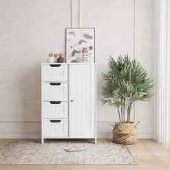 White Wood Cabinet with Adjustable Shelf and Drawers by ZIRUWU 15 White Wood Cabinet with Adjustable Shelf and Drawers by ZIRUWU -ZIRUWU || Prepac Shop white ziruwu accent cabinets zzq wqy21a 31 1000