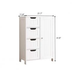 White Wood Cabinet with Adjustable Shelf and Drawers by ZIRUWU 12 White Wood Cabinet with Adjustable Shelf and Drawers by ZIRUWU -ZIRUWU || Prepac Shop white ziruwu accent cabinets zzq wqy21a 4f 1000