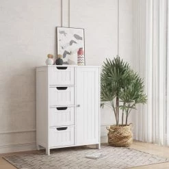 White Wood Cabinet with Adjustable Shelf and Drawers by ZIRUWU 11 White Wood Cabinet with Adjustable Shelf and Drawers by ZIRUWU -ZIRUWU || Prepac Shop white ziruwu accent cabinets zzq wqy21a c3 1000